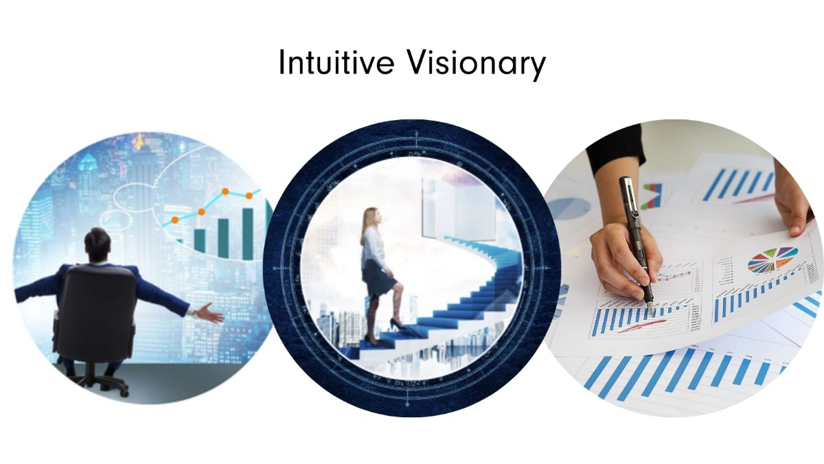 A future-focused visionary channeling innovation, higher perspective, and limitless potential—embodying the Intuitive Visionary Intuitive Success Signature™.