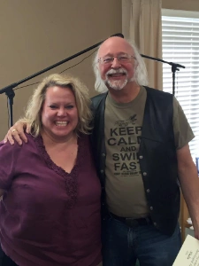 Kim Woods smiling with a fellow spiritual leader, symbolizing the wisdom and connection of the Lineage Keeper path.