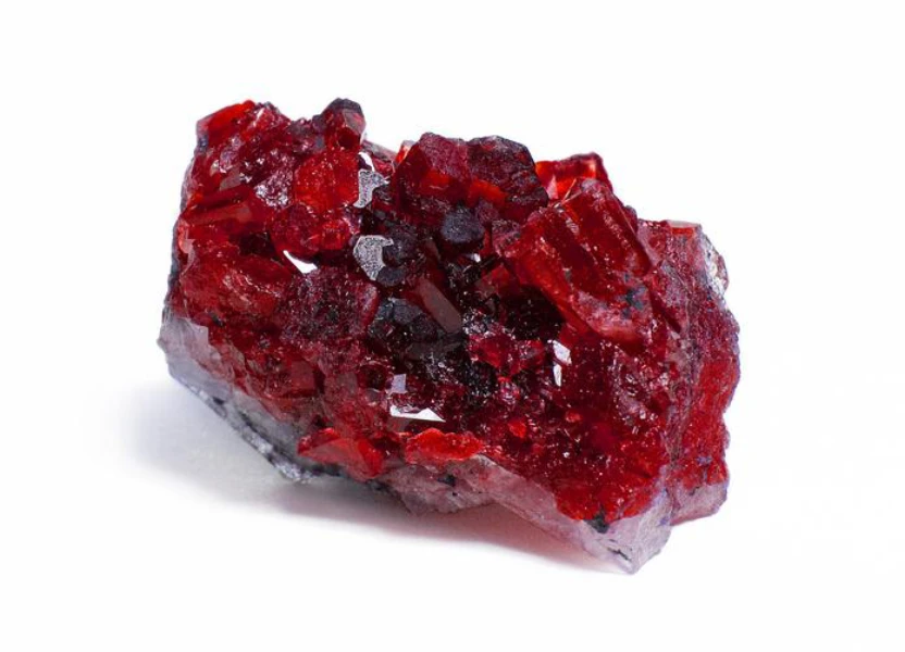 A deep red ruby crystal, representing courage, vitality, and grounded power for the January 2026 business astrology forecast.