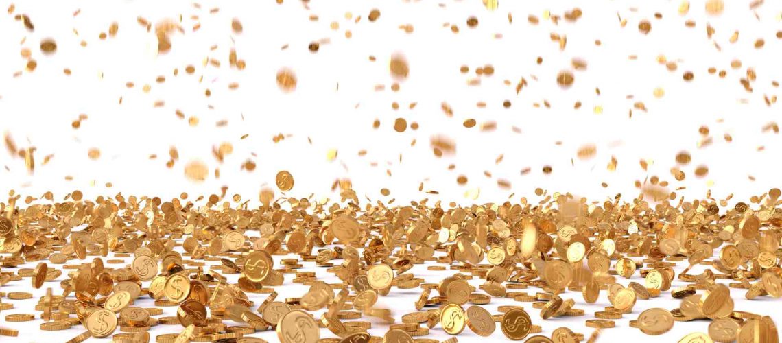 coins falling
